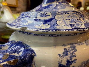 English Blue & White Soup Tureen