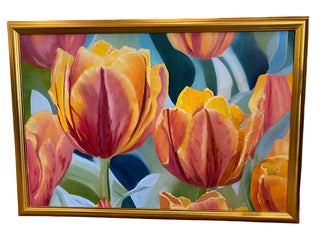 Original Oil On Linen Tulips By Terri Hall
