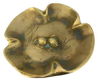 Vintage Virginia Metalcrafter's Clover Quail Trinket Dish