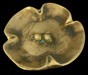 Vintage Virginia Metalcrafter's Clover Quail Trinket Dish