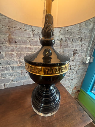 Pair of Fredrick Cooper Lamps with Greek Key and Luctie Base