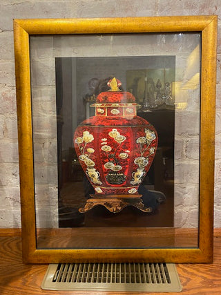 Glass Framed Asian Ginger Jar.