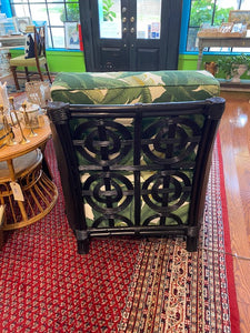 Vintage Pair Black Rattan Chairs