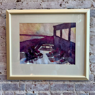 'Dusk on the Sound' Original Framed Watercolor Painting by Jane Carter