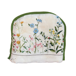 Vintage Floral Cross-stitched Tea Cozy