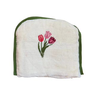 Vintage Floral Cross-stitched Tea Cozy