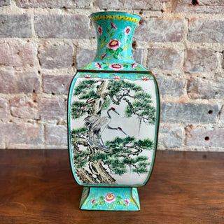 Chinese Canton Enamel Slab Vase.