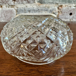 Antique American Sterling Silver And Cut Glass Vanity Jar With Bone and Down Pow