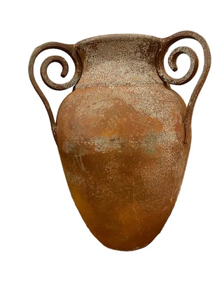 Vintage Primitive Style Metal Urn