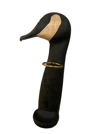 Vtg. Carved Wood Canadian Goose Long Matchstick Holder