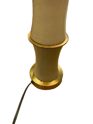 Vintage Enamel and Brass Faux Bamboo Lamp