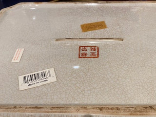Vintage Porcelain and Brass Chinoiserie Tray