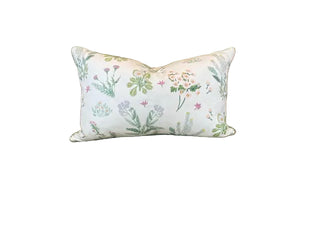 Teal Daisy Designer Lumbar Pillow by Jane Scott