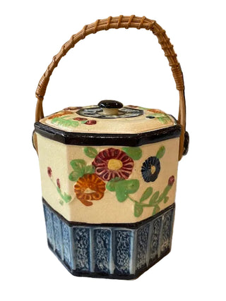 Vintage Japanese Ceramic Biscuit Jar