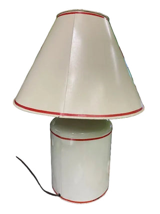 Red Coral Design Toile Lamp and Shade