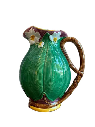 Reproduction Mottahedah Lotus Majolica Pitcher
