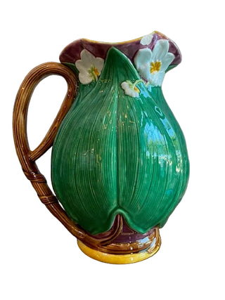 Reproduction Mottahedah Lotus Majolica Pitcher