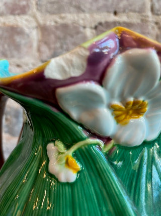 Reproduction Mottahedah Lotus Majolica Pitcher