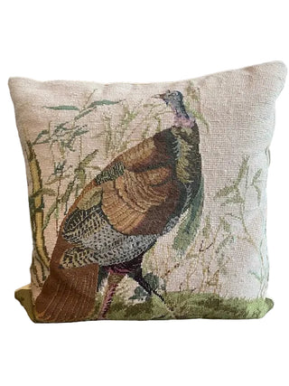 Wild Turkey Needlepoint Pillow