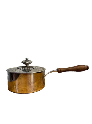Silver Over Copper Lidded Sauce Pot
