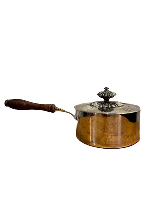 Silver Over Copper Lidded Sauce Pot