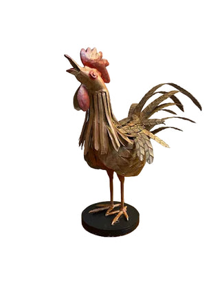 Vintage Metal Folk Art Rooster