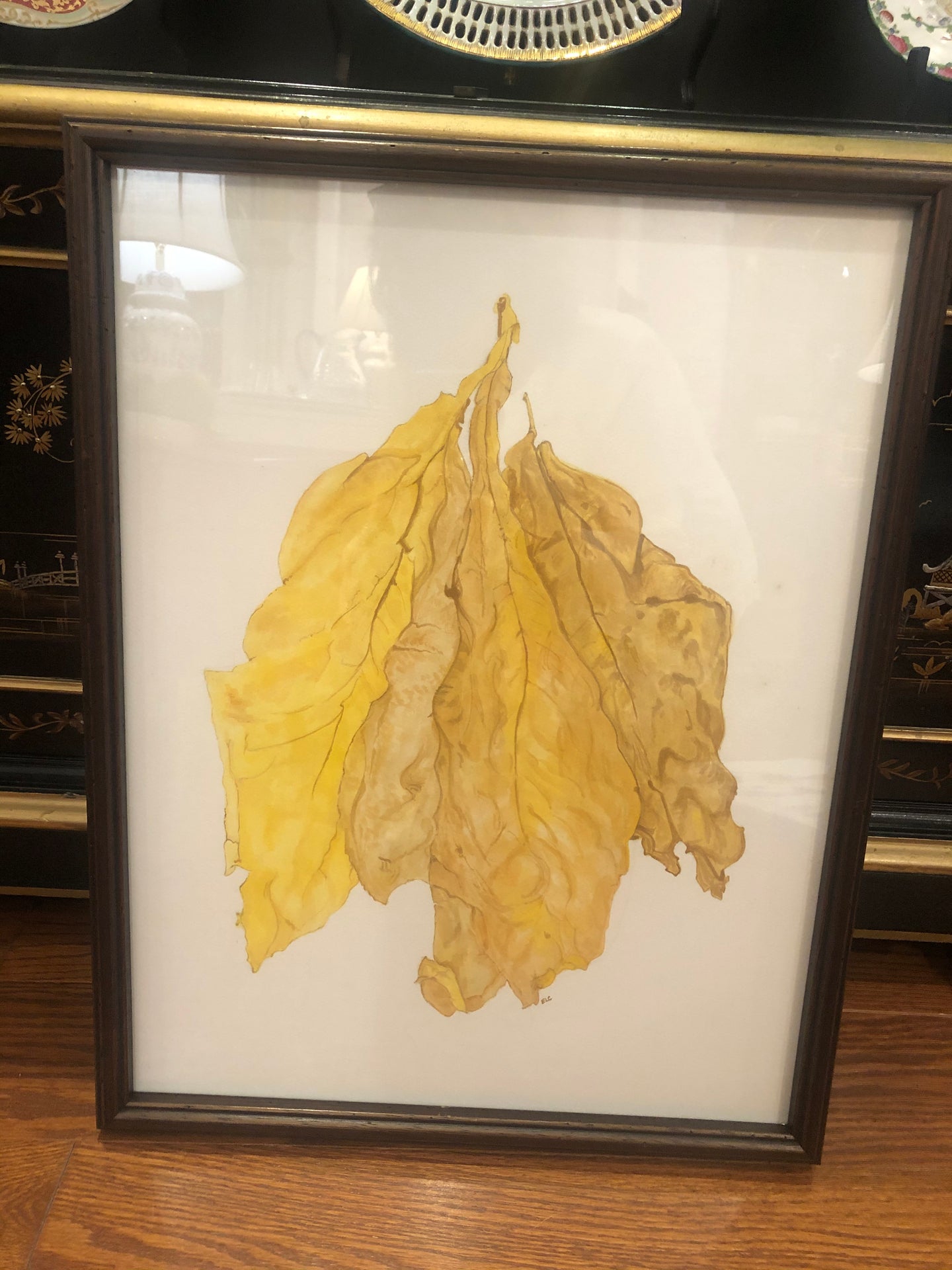 Original Local Painting by Elizabeth Clement - Tobacco Leaves