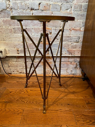 Brass Look Round Metal Side Table