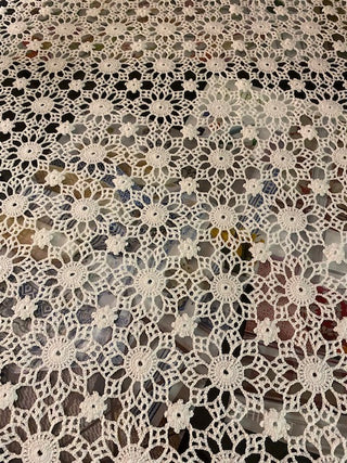 Vintage Small Flower Tablecloth or Bed Topper.