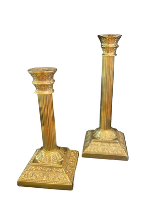 Pair of Vintage Mount Vernon Virginia Metalcrafters Brass Candle Sticks