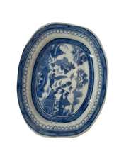 Load image into Gallery viewer, Antique Chinese blue canton small tureen/gravy boat with under plate
