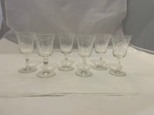 Load image into Gallery viewer, Set of 6 MCM Standard Glass Etched Cordials
