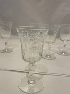 Set of 6 MCM Standard Glass Etched Cordials