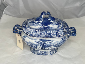 English Blue & White Soup Tureen