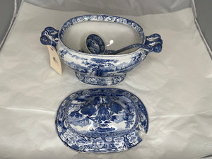 English Blue & White Soup Tureen