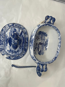 English Blue & White Soup Tureen