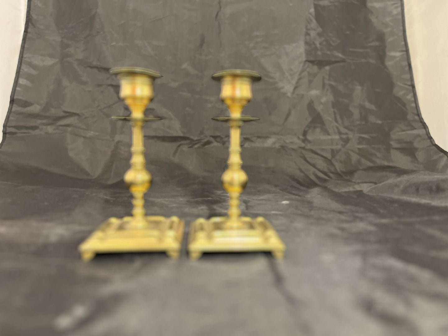 Pair of Antique Edwardian Brass Candlesticks
