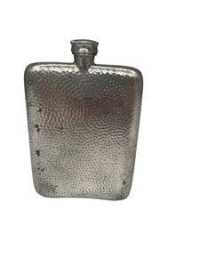 Vintage Hand Hammered Silver English Flask