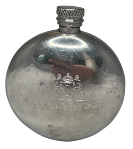 Vintage A H RIISE Liquour Store Silver English Flask