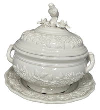 Load image into Gallery viewer, Mottahedeh Creamware Sauce Tureen with Bird and Baseplate
