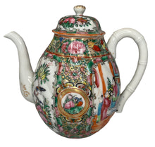 Load image into Gallery viewer, Rose Medallion Teapot With Bamboo Style Handle
