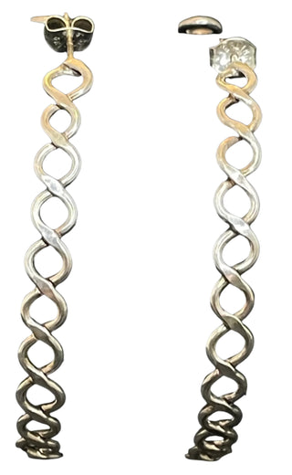 Sterling Silver Figure 8 Hoop Earrings