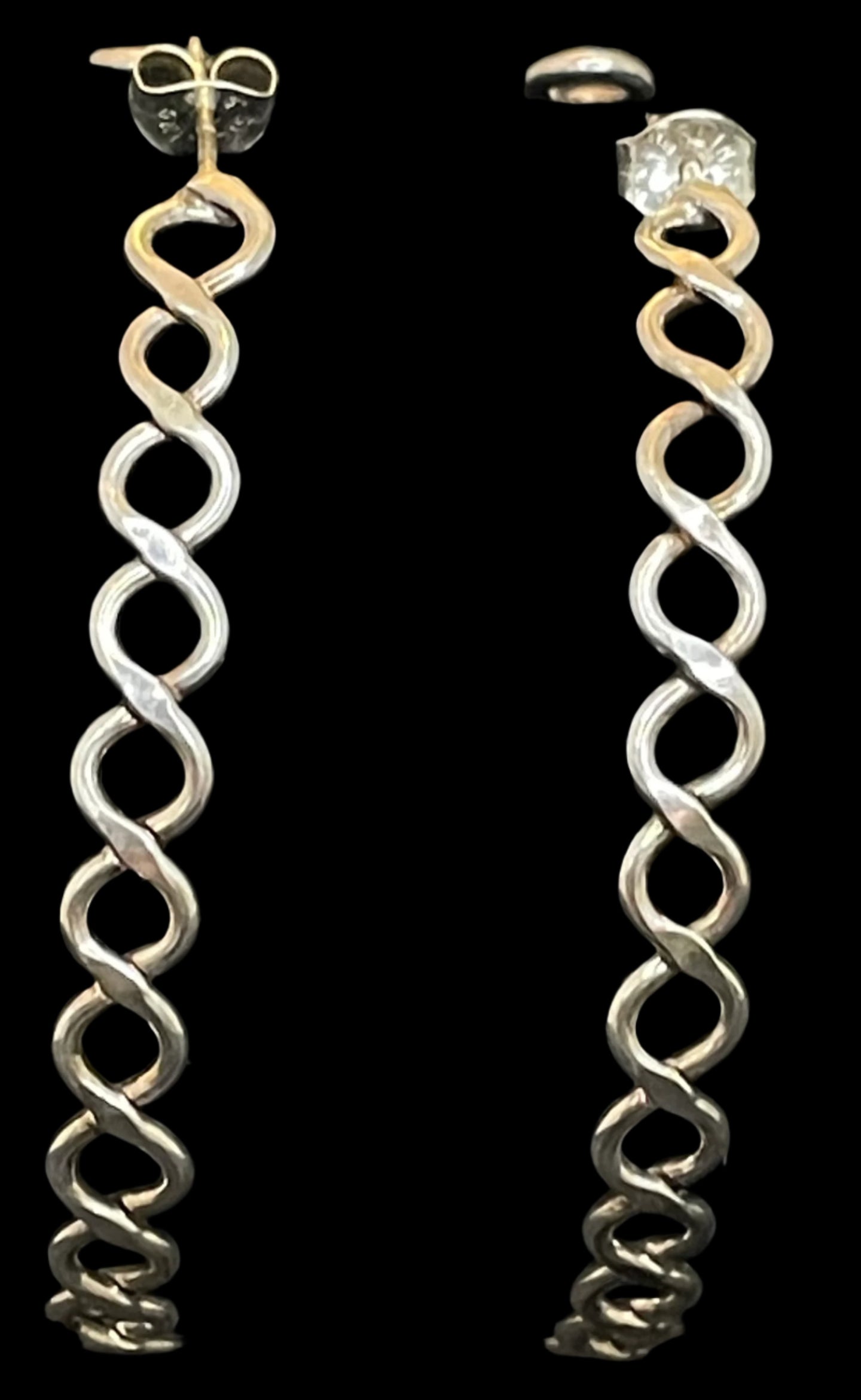 Sterling Silver Figure 8 Hoop Earrings