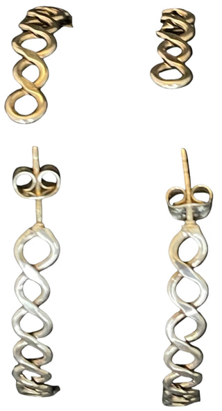 Sterling Silver Figure 8 Hoop Earrings