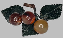 Load image into Gallery viewer, Vintage Alabaster Red Tri-Color Cherries with Dark Jade Leaves
