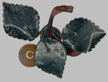 Load image into Gallery viewer, Vintage Alabaster Red Tri-Color Cherries with Dark Jade Leaves
