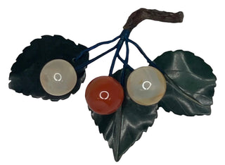 Alabaster Tri-Color White and Red Cherries
