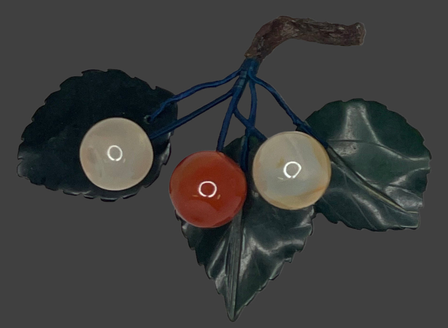 Alabaster Tri-Color White and Red Cherries