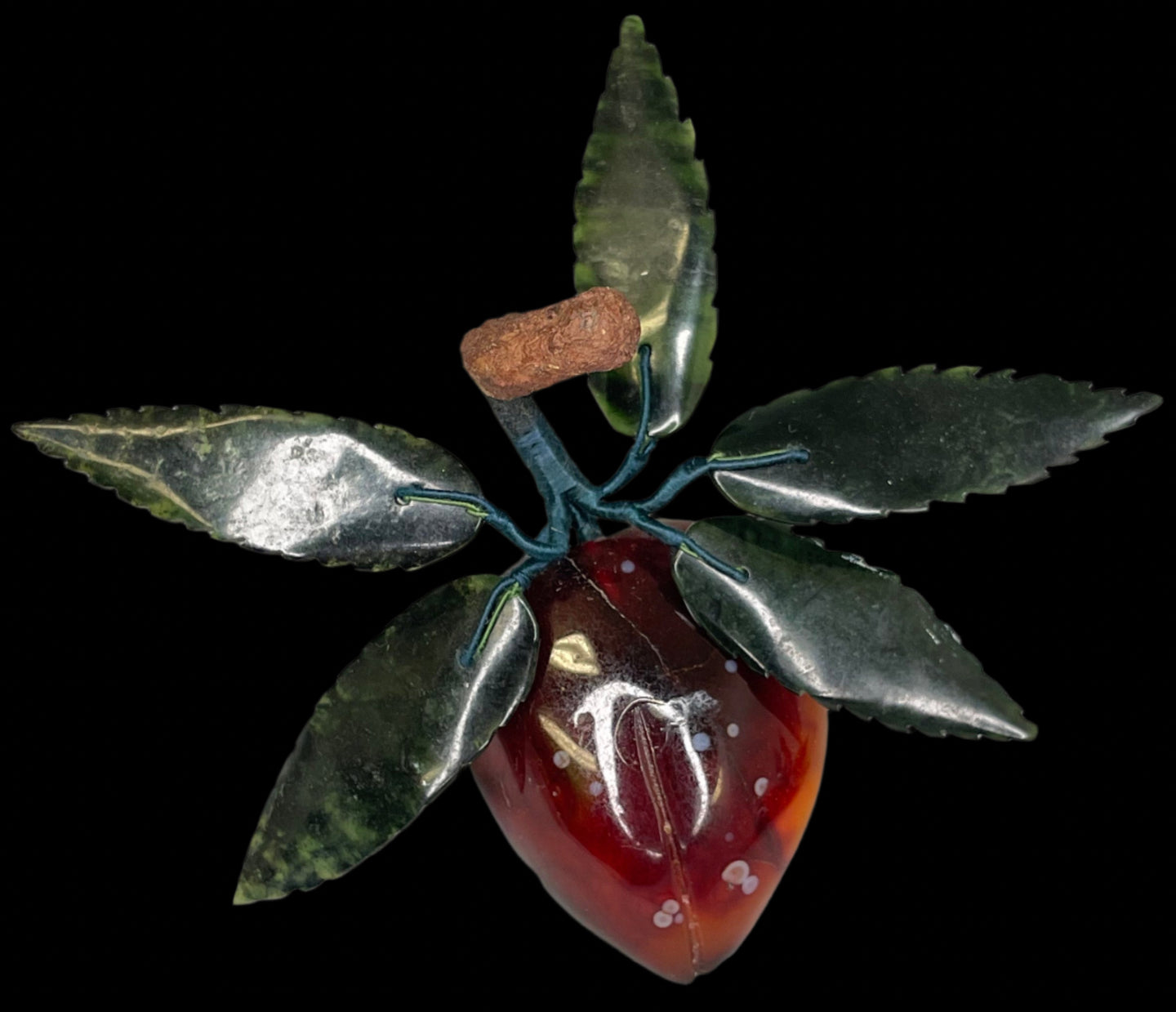 Alabaster Plum with Jade Leaves