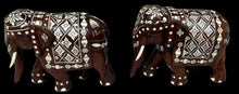 Load image into Gallery viewer, Pair of Vintage Bone Inlaid Rosewood Elephants
